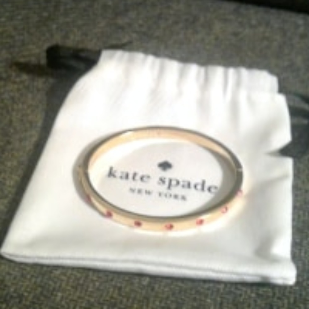NIB Kate Spade Set In Stone Red Crystal Bangle - Picture 4 of 7